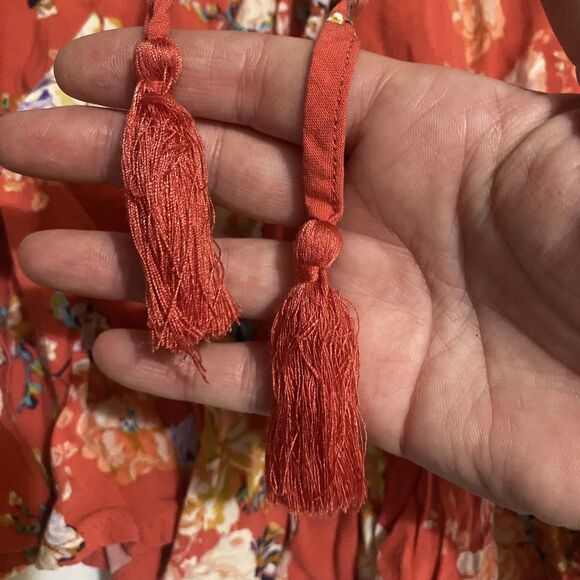 O'NEILL Lopez Short Skirt Women's Sz S Chrysanthemum Tassel Tie Elastic Waist - Picture 5 of 8